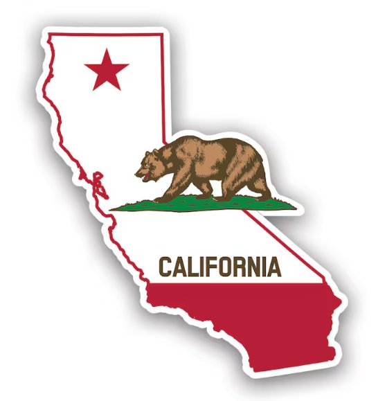 California state shape with bear